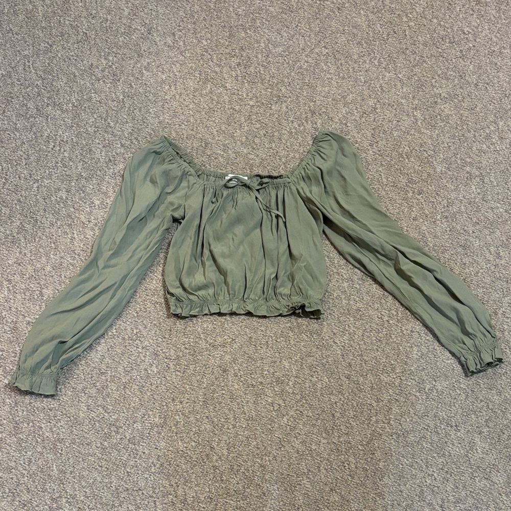 Noize Sage Green Off-Shoulder Blouse